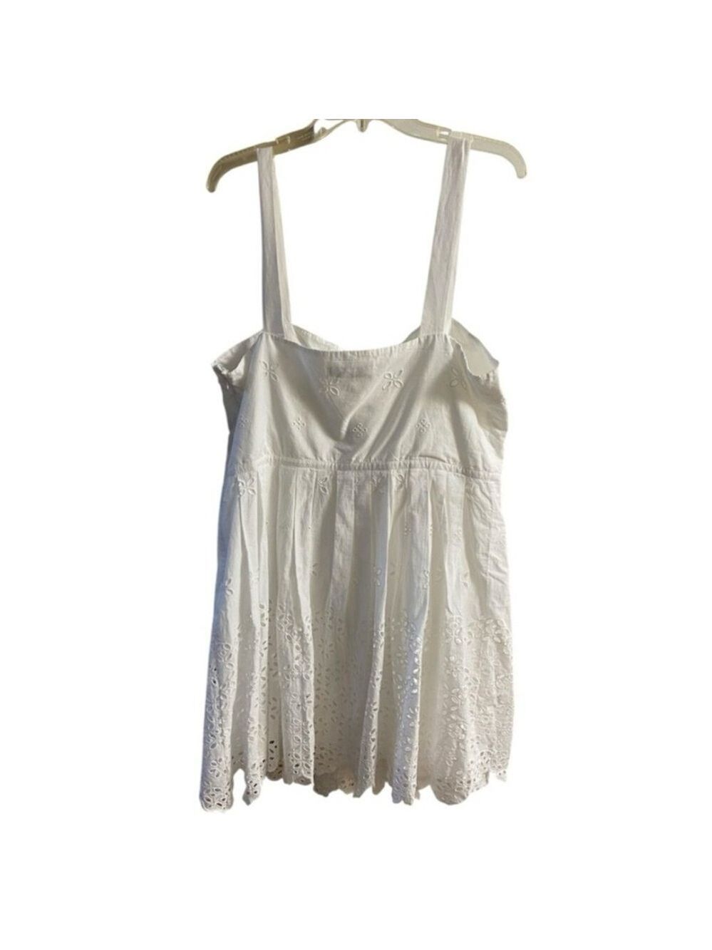 LOFT White Eyelet corset Mini Dress Sz 16 New - Picture 3 of 9